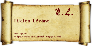 Mikits Lóránt névjegykártya